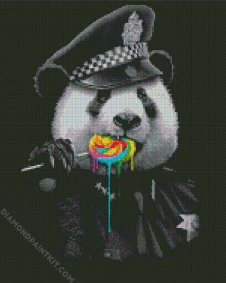 Panda Eating Lollipop diamond painting
