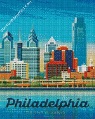 Philadelphia City Poster diamond painting