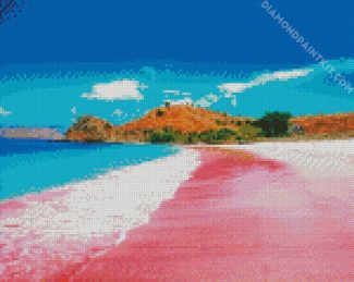 Pink Beach Komodo Island diamond painting