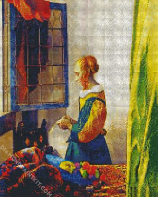 Reading Letter By Window diamond painting
