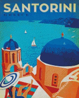 Santorini Greece Poster diamond painting