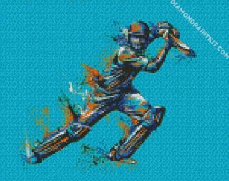 Splash Cricket Player diamond painting