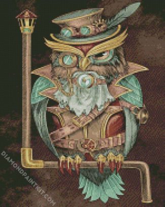 Steampunk Owl Bird diamond painting