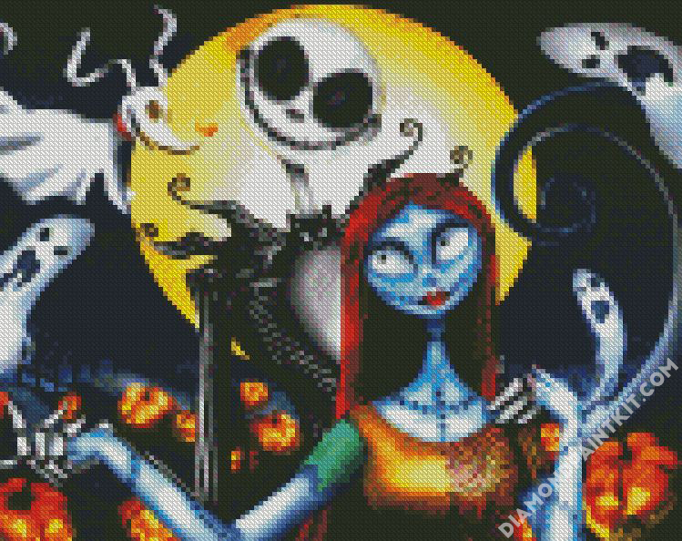 Eitseued Diamond Painting Jack and Sally,Halloween Nightmare Before  Christmas Cross Stitch Picture Arts Craft for Home Decor Festival  Gift,12x16 inch