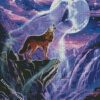 Waterfall And Wolf diamond painting