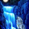 Wolf With Waterfall diamond painting