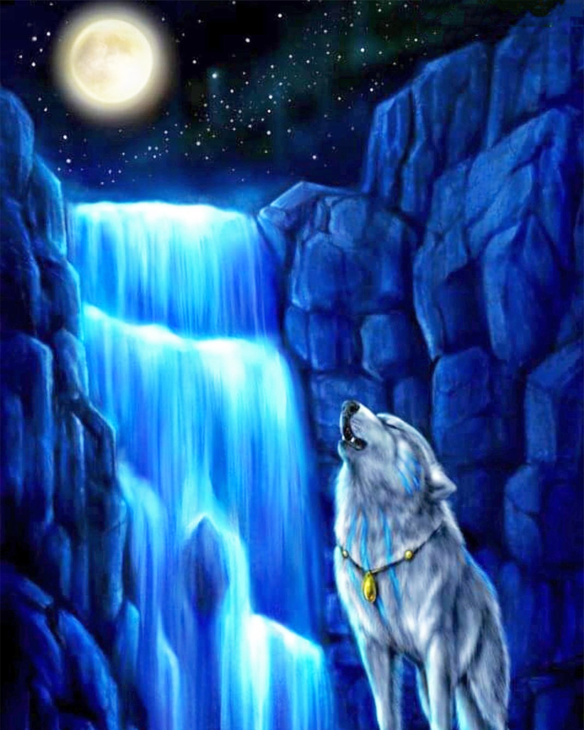 Aesthetic White Wolf Diamond Painting 