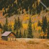Wooden Cabin In Fall diamond painting