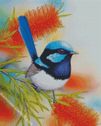 Blue Wren Bird diamond painting