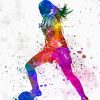 Abstract Colorful Fotball Girl diamond painting