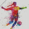 Abstract Girl Playing Soccer Diamond painting