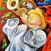 Abstract Trumpet Player diamond painting