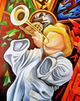 Abstract Trumpet Player diamond painting