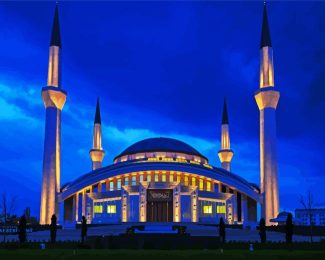Ahmet Hamdi Akseki Mosque Ankara At Night diamond painting
