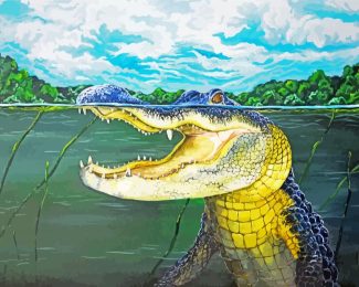 Alligator Underwater diamond painting