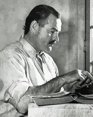 Author Ernest Hemingway diamond painting