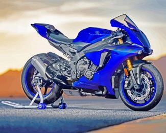 Blue Motorcycle diamond painting