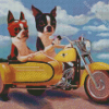 Boston Terrier Riding Motorcycle diamond painting