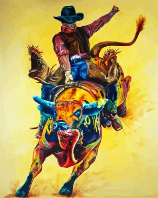 Bull Rider Art diamond painting