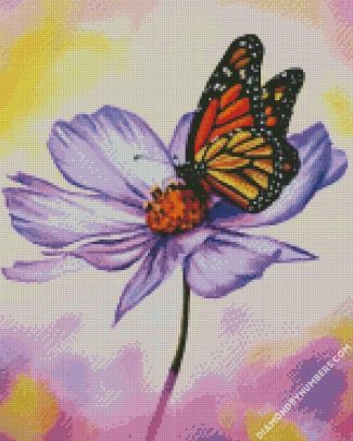Butterfly On Cosmos Diamond painting