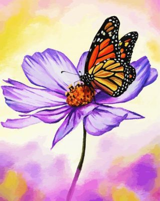 Butterfly On Cosmos Diamond painting