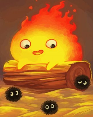 Calcifer And Soots Diamond painting