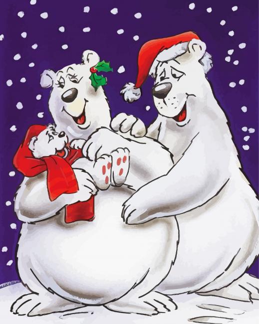Christmas Polar Bears diamond painting