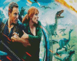 Claire And Owen Jurassic World diamond painting