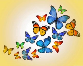 Colored Butterflies diamond painting
