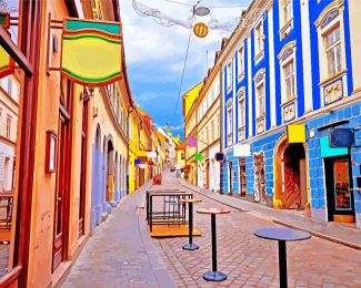 Colorful Street In Zagreb diamond painting