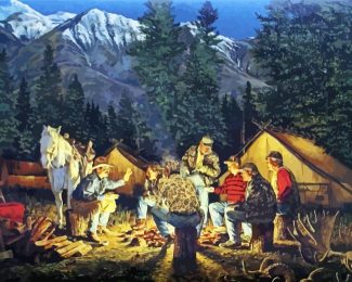 Cowboys Campfire diamond painting