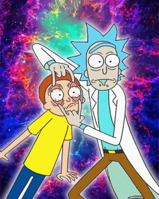 Crazy Rick and Morty diamond painting