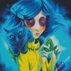 Creepy Coraline And Cat diamond painting