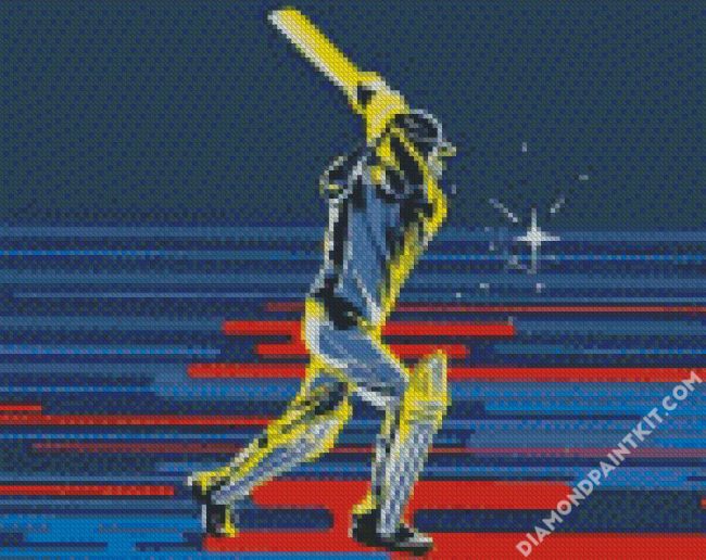 Cricket Player Art Diamond painting