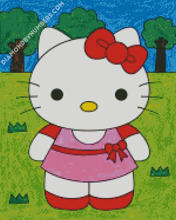 Cute Hello Kitty - 5D Diamond Painting 