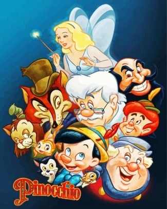 Disney Pinocchio Chararcters diamond painting