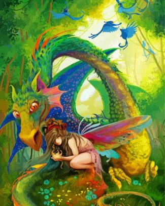 Dragon And Fairy Art diamond painting