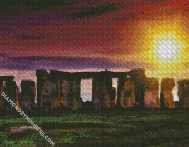 England Stonehenge At Sunset Diamond painting