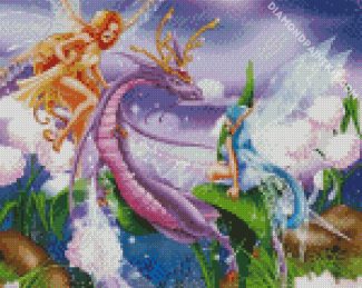 Fairies And Dragon Diamond painting