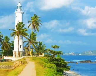 Galle Fort Lighthouse Sri Lanka diamond painting