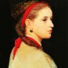 Girl With Red Ribbon diamond painting