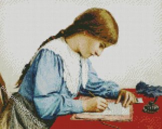 Girl Wrinting Letter diamond painting