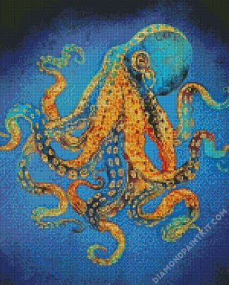 Golden Octopus diamond painting
