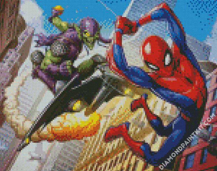 Green Goblin And Spider Man - 5D Diamond Painting 