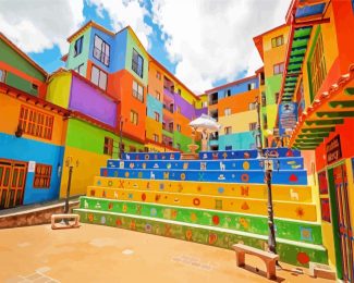 Guatape Colorful Houses diamond painting