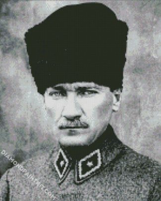 Black And White Mustafa Kemal Ataturk diamond painting
