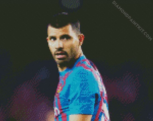FC Barcelona Player Sergio Aguero diamond painting