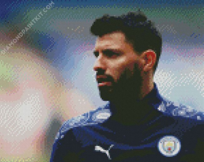 Manchester City Player Sergio Aguero diamond painting