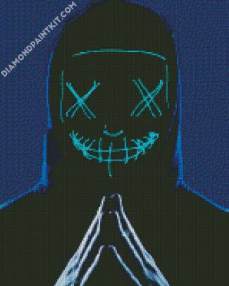 Neon Masked Anonyme diamond painting