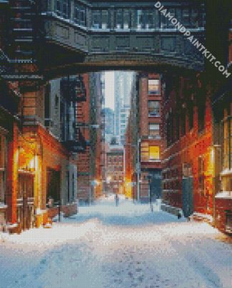 New York Snowy Alley diamond painting